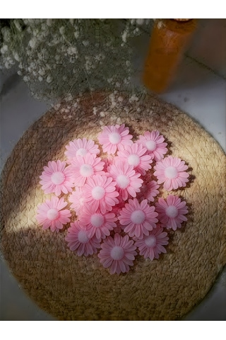 Bernami Vazo Pinterest Pembe Çiçek Desen Papatya Dekoratif Mum Söz, Nişan, Meclis Hediyelik 8 Adet Diğer