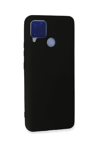 Uryport Realme C15 Kılıf Nano İçi Kadife Silikon - Siyah