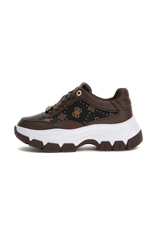 Guess Kadın Berrett2 Monogram Desenli Kalın Tabanlı Sneaker - Kahverengi 4221816