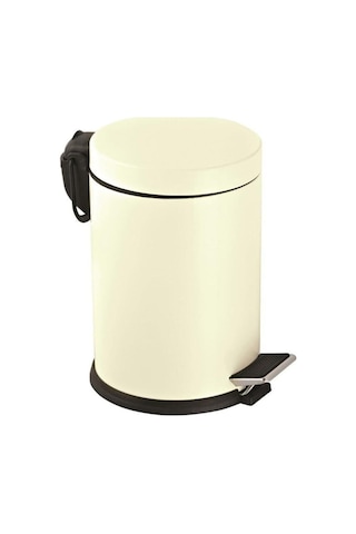 Vinoks Premium Serisi 12 Litre Hacimli Paslanmaz Banyo-mutfak Pedallı Çöp Kovası Krem, 12l Renkli