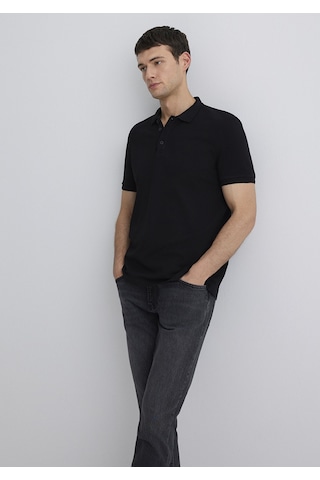 Mavi - Siyah Polo Tişört 064946-21842-Siyah