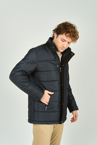 Daynax Erkek İçi Kürklü Dik Yaka Fermuar Ve Çıtçıt Kapamalı Mont Kaban 4000 Lacivert Lacivert