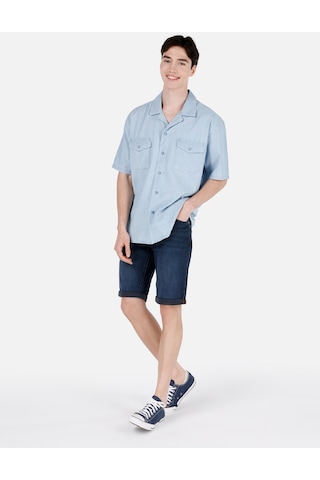 Colin's Colins 176 Joseph Rahat Kesim Shirt Yaka Cepli Mavi Erkek Jean Kısa Kol Gömlek Cl1069576 Cl1069576 Q1.v1 Dn43540 Denim