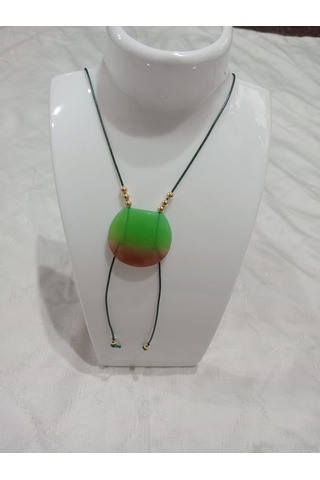 Deri İpli Yeşil Kolye Yeşil