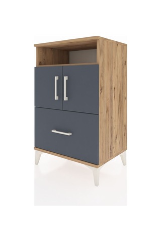 Hyperion Komodin 2 Raflı Tek Çekmeceli 2 Kapaklı 60x44x96 Çam... Çam