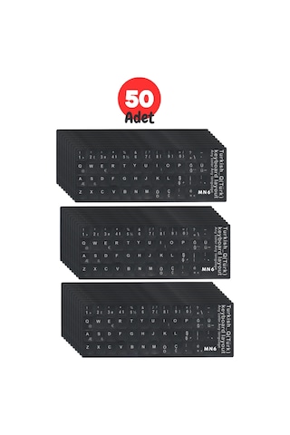 Mn6 Mtrq Türkçe Q Klavye Sticker/silinmez-laptop Pc Uymlu/türkçe Q Sticker-50 Adet