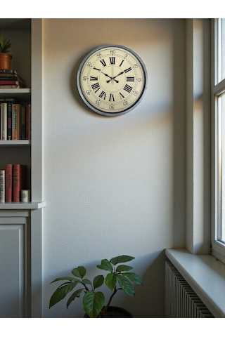 Zentime 36 Cm Gri Dekoratif Duvar Saati çok Renkli