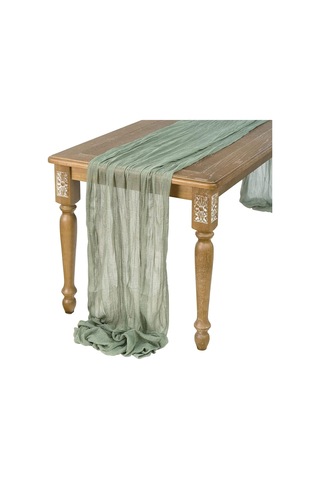 Xspring Yemek Masası İçin Masa Örtüsü, 90x300cm Adaçayı Yeşili Masa Şeridi, Keten Peynir Bezi Masas Örtüsü, Çok Renkli
