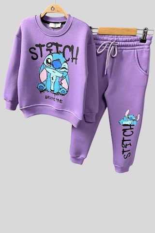 3-10 Yaş Stitch Awesome Kız Çocuk Takım Mor Mor