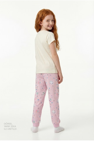 Penti Ekru Kız Çocuk Gabby’s Dollhouse Pamuklu Pijama Takımı