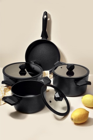 Gal 7 Parça Tencere Seti Siyah