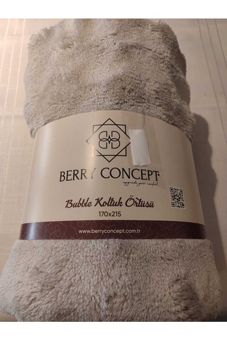 Berrykonsept Peluş Koltuk Örtüsü Gri