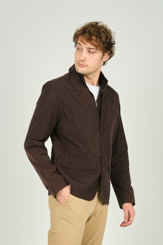 Daynax Erkek Çift Yaka Detaylı Düğme Kapamalı Ceket Mont 4900 Kahverengi Kahverengi