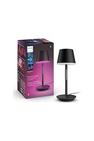 Philips Hue Go Belle Taşınabilir Masa Lambası - Siyah - 25.000 Saat Ampul Kullanım Ömrü Sku: Smg8690010167224 Açık Indigo