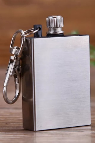 Metal Kibrit Tükenmeyen Kamp Outdoor Kibrit Anahtarlık Metal Kibrit Seti Mini Cep Boy Kibrit Gümüş