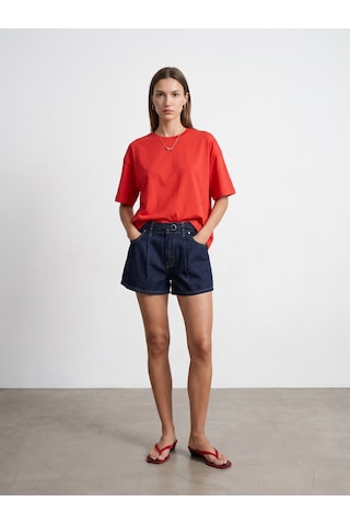 Dilvin 31017 %100 Pamuk Basic T-shirt-kırmızı