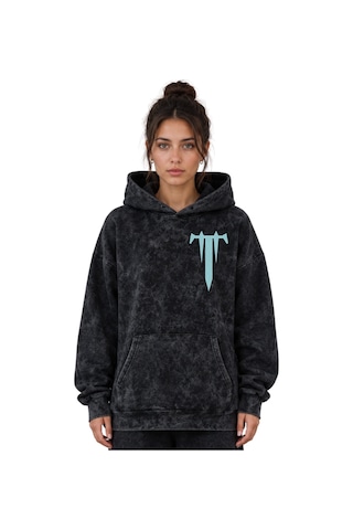 Sevbano Trivium Rock Metal Müzik Grubu Baskılı Unisex Oversize Yıkamalı P Siyah