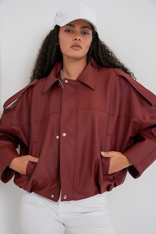 Bigdart Kadın Oversize Deri Ceket 1055 - Kiremit