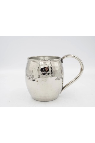 Bakır Kupa Tombul Çekiç Dövme Model Gümüş Renk 2'li