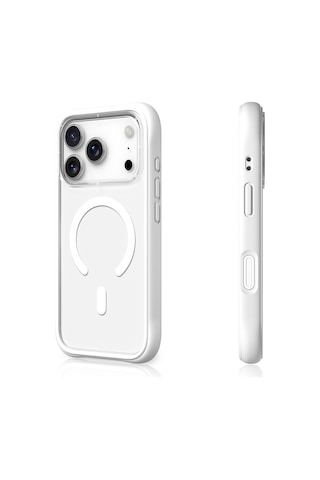 Apple Uyumlu iPhone 17 Pro Max  Kılıf M-safe Şarj Özellikli Airbagli Youngkit Dynamic 2 Serisi Kapak Beyaz Beyaz
