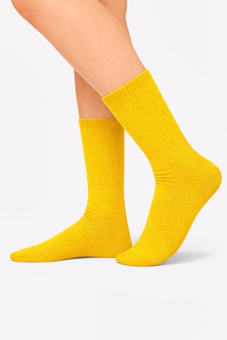 Carnaval Socks Düz Sarı Desensiz Renkli Spor Çorap Çok Renkli
