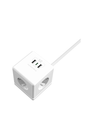 Northcity S-lınk Prz04 4 Soket Akım Korumalı Priz 1x Type-c 2xusb 5v 2mt Kablo 306 Joule Küp Tasarım Beyaz 1923