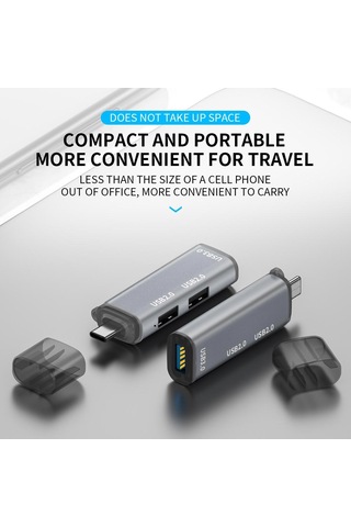 Apera BN10 Macbook ve Android İçin 3in1 Alüminyum Type-C to Adaptör