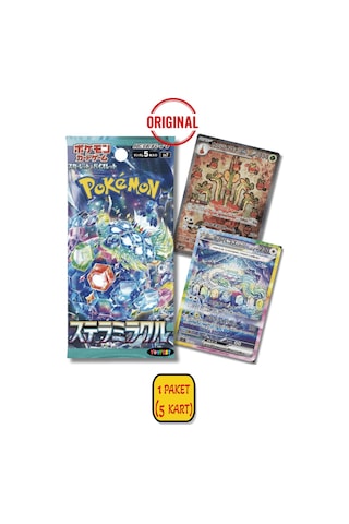 1 Paket 5 Kart Lisanslı Pokémon Kart Scarlet & Violet Sv7 Stellar Miracle Japonca Booster Paket