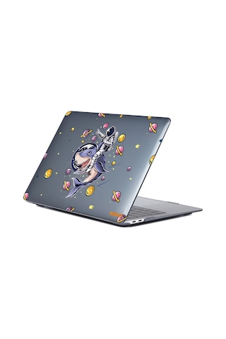 MacBook Pro 16" A2141 Desenli Koruyucu Laptop Kılıfı Köpek Balığı