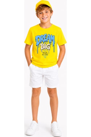 Bayloranzzo Dream Big %100 Pamuk Premium Kalite Erkek Çocuk Tişörtü Sarı