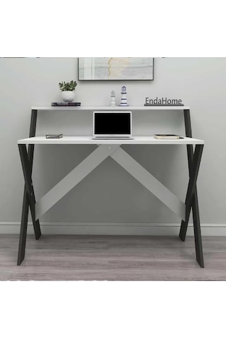Reyo Home Enda Xayaklı Ders Çalışma Masası 50x90cm Antrasit-beyaz Antrasit - Beyaz