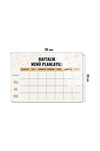 Cam Magnet Buzdolabı Manyetik Planlayıcı Yatay 20cm X 30cm