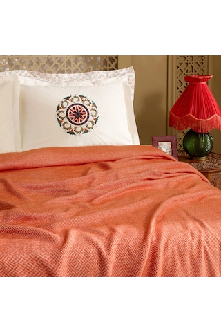 Karaca Home Andalisa %100 Pamuk Nakışlı Çift Kişilik Nish Set Bordo Bordo