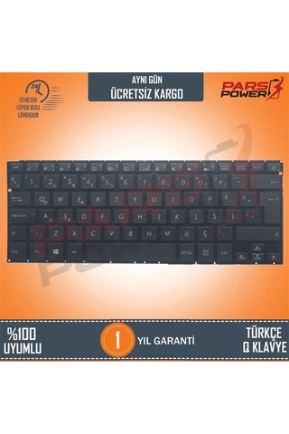 Asus Uyumlu ZenBook UX303LB, UX303UA Klavye Işıklı (Siyah TR) (Pars Power) Büyük Enter - Işıklı 753840