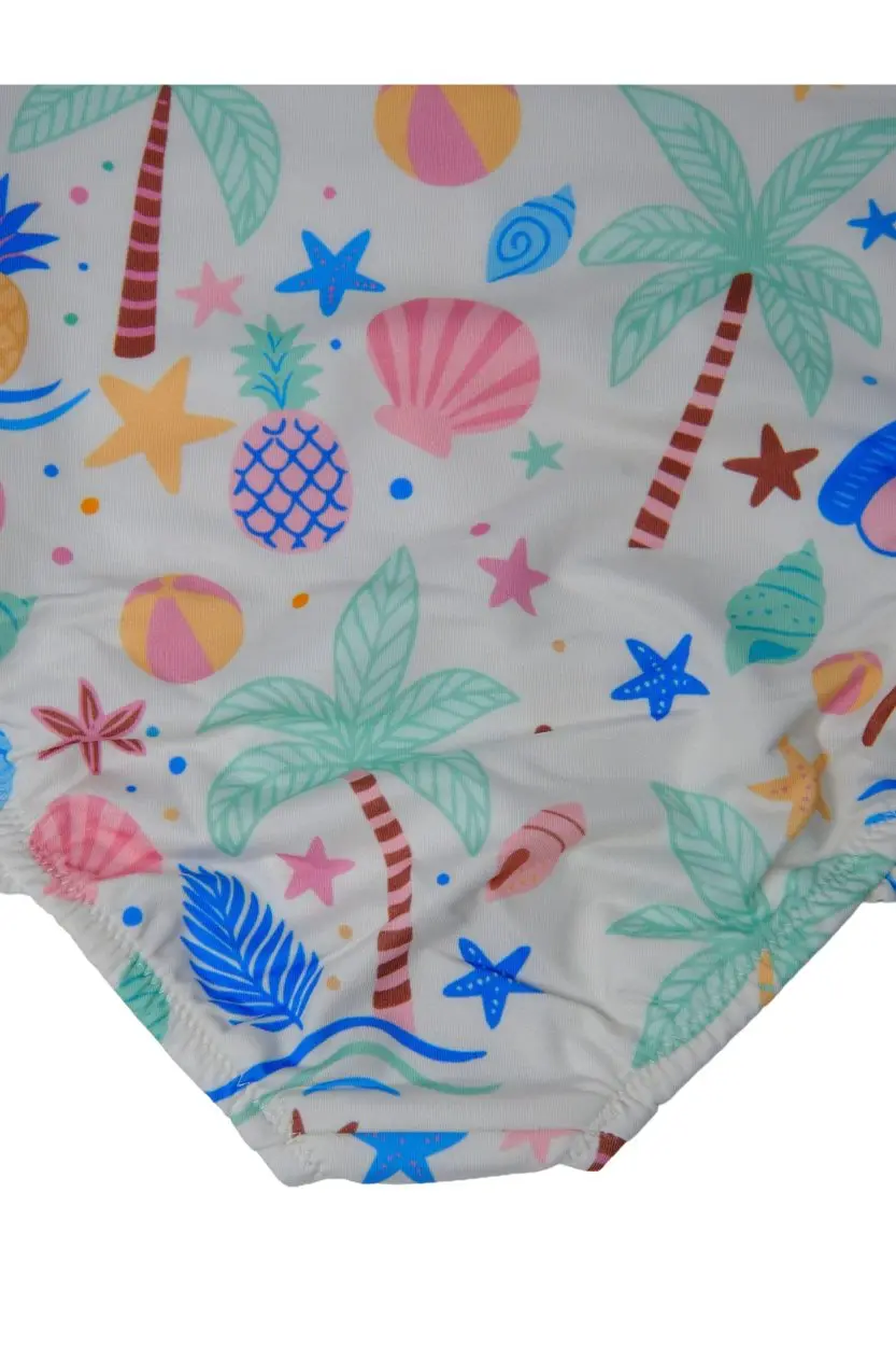 Soleda Uv Korumalı Hızlı Kuruyan Kız Bebek Çocuk Mayosu Beach Fun Çok Renkli