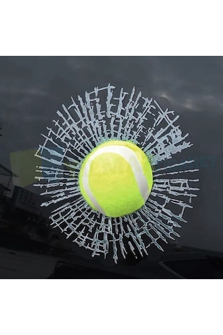 Cam Kırık Tenis Topu Oto Sticker Araba Etiket Yapıştırma 3D