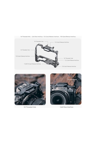 Lexroo Falcam F22&f38 Quick Release Camera Cage Çerçeve Fujıfılm X-t4 Standart