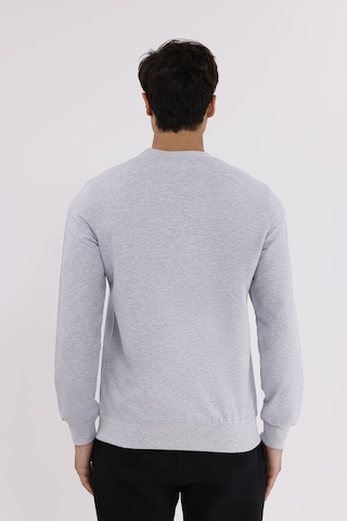 Rowinger Minimal Logolu Bisiklet Yaka Ribana Manşetli Rahat Kalıp Mevsimlik Sweatshirt Grey