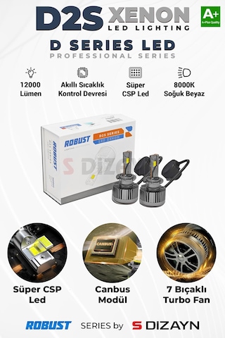 S-dizayn D2s Led Xenon / 60w / 12000 Lm / 8000k A+ Kalite