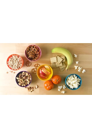 4 Mini Kase 6'li Set - Melamin Yemek Takımı - Küçük, Çocuk, Makarna - Çok Renkli