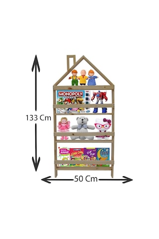 Markaawm Çocuk Odası Eğitici Montessori Mobilya Kitaplık Raf Duvar Rafı 4 Çok Renkli