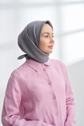 Armanda Noıre Desen Twill İpek Eşarp - 4303 - 90 X 90 / Füme - 134 Füme - 134