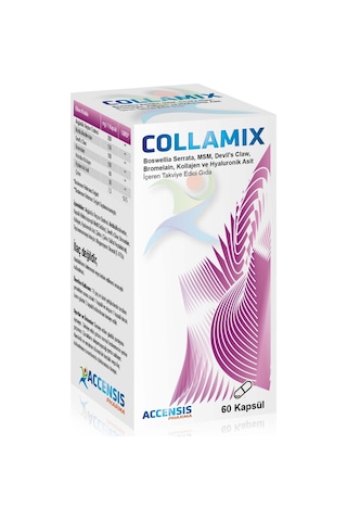 Accensis Pharma Collamix Kolajen ve Hyalüronik Asit İçeren Takviye Edici Gıda 60 Kapsül Accensis Pharma Collamix Kolajen ve Hyalüronik Asit İçeren Takviye Edici Gıda 60 Kapsül