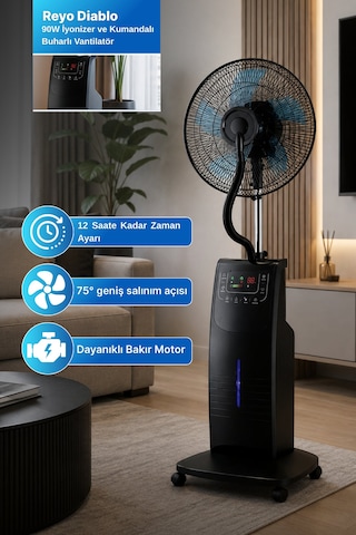 Reyo Diablo 90w İyonizer Ve Kumandalı Buharlı Vantilatör