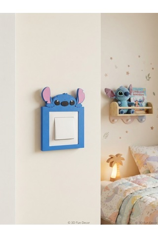 Stitch Anahtar & Priz Çerçevesi El Yapımı Işık Anahtarı Süsü Çocuk Odası Duvar Dekoru Dekoratif Hediye Stich 001