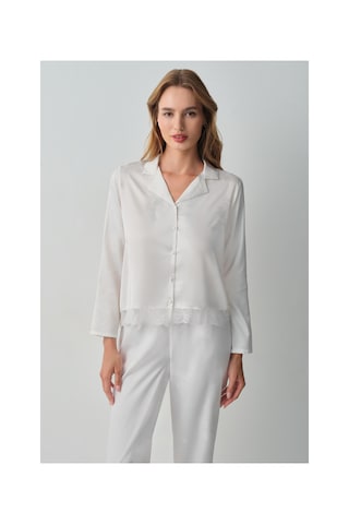 Suwen Bride Gömlek Yaka Pijama Takımı Wsh10510072036 Ekru