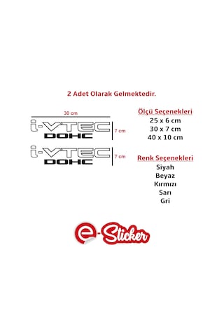 2 Adet Honda I-Vtec Dohc - I-Vtec Sohc Oto Sticker Araba Sticker (356338275)