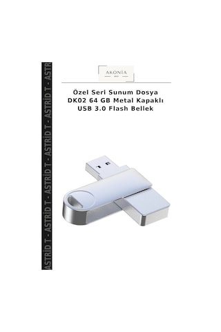 Özel Seri Sunum Dosya Dk02 64 Gb Metal Kapaklı Usb 3.0 Flash Bellek