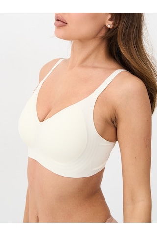 Alya Underwear Kadın Lazer Kesim Dikişsiz Çıkarılabilir Pedli Hayalet Sütyen Siyah Ekru
