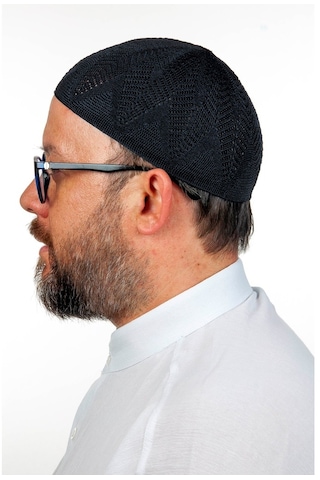 Berra Çelik Örme Dantel Namaz Takkesi Lacivert 1 Adet
